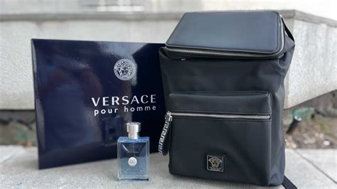 versace bag and cologne|macy's versace perfume with backpack.